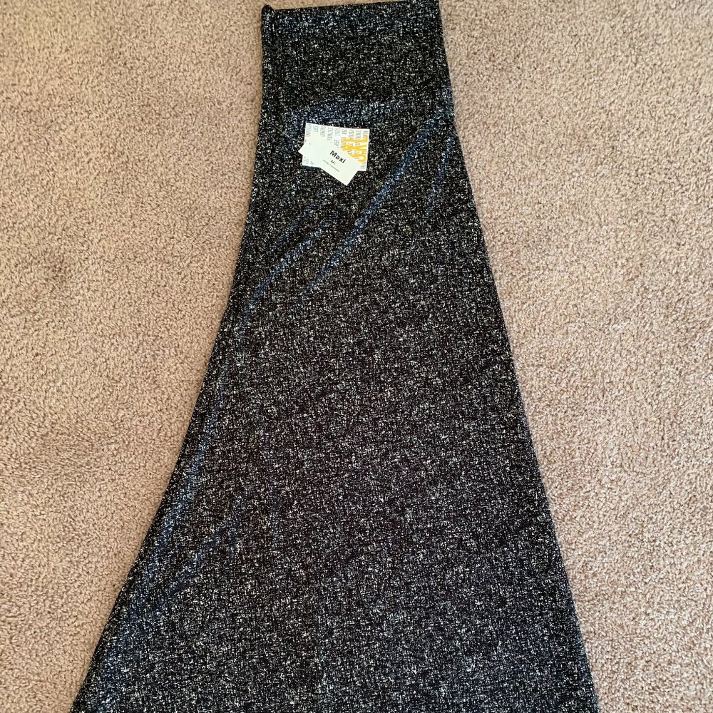 ✔️LulaRoe Maxi Skirt, Speckled Black & White/Cream, Tags Removed